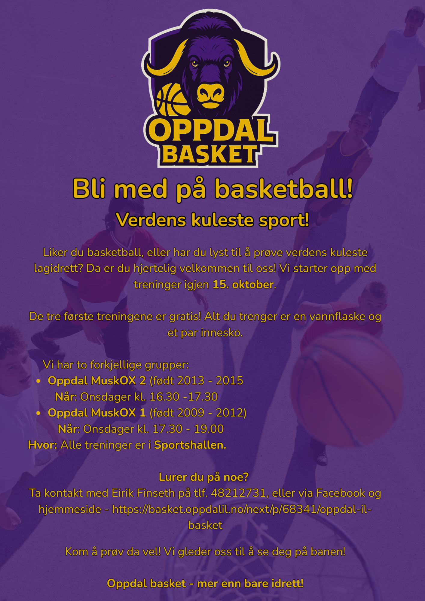 Basketball treninger starter 15. oktober!